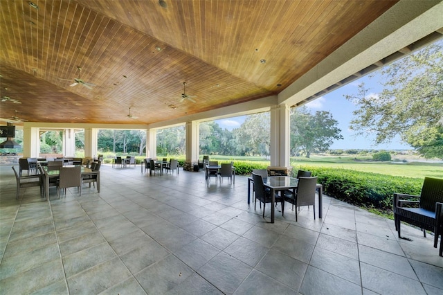 25554 Hawks Run Ln, Sorrento, FL 32776 - view of patio with outdoor dining space and a ceiling fan