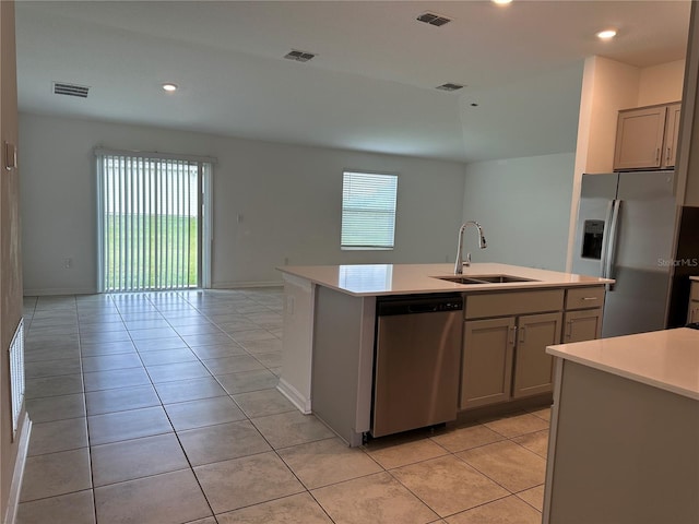 1950 Birnham Wood Bnd, Kissimmee, FL 34746 - kitchen with stainless steel appliances, plenty of natural light, gray cabinets, and recessed lighting