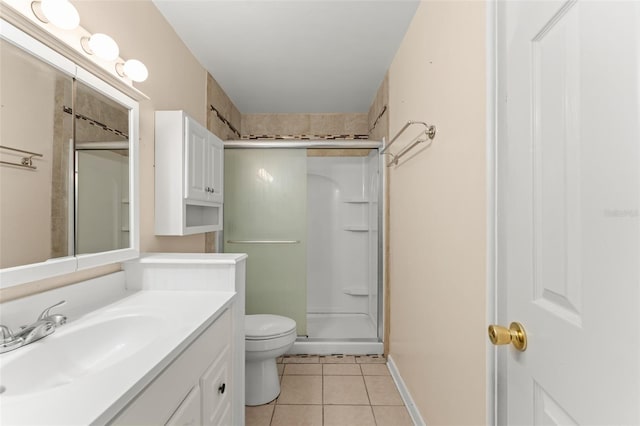 2538 Meadowview Ln, Deland, FL 32720 - bathroom with tile patterned floors, an enclosed shower, and vanity