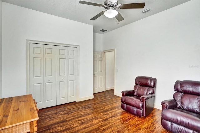 205 Trail Bridge Ct, Winter Garden, FL 34787 - living area featuring wood finished floors and a ceiling fan