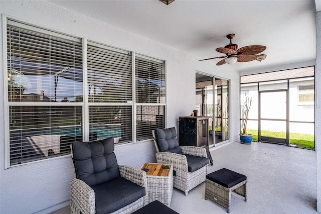 3711 Half Moon Dr, Orlando, FL 32812 - sunroom featuring a ceiling fan