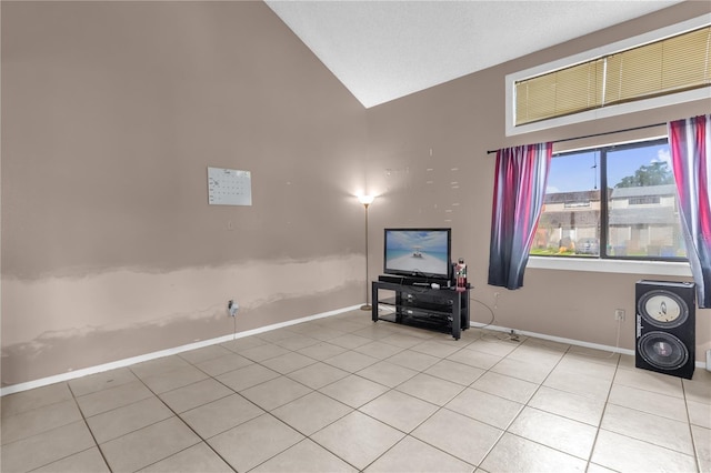 2728 Tally Ho Ave 2722, 2724, 2726, Orlando, FL 32826 - unfurnished living room featuring tile patterned flooring and high vaulted ceiling