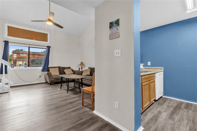2728 Tally Ho Ave 2722, 2724, 2726, Orlando, FL 32826 - living area with a ceiling fan and wood finished floors