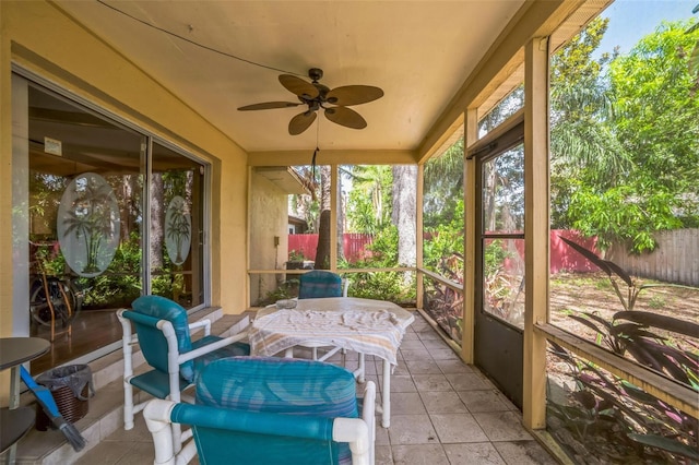 4799 Lighthouse Rd, Orlando, FL 32808 - sunroom featuring a ceiling fan and healthy amount of natural light