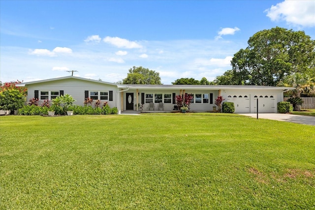 1505 N Lake Mirror Dr NW, Winter Haven, FL 33881 - ranch-style home with driveway, a front yard, and a garage