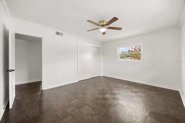 1505 N Lake Mirror Dr NW, Winter Haven, FL 33881 - unfurnished room featuring ceiling fan and crown molding