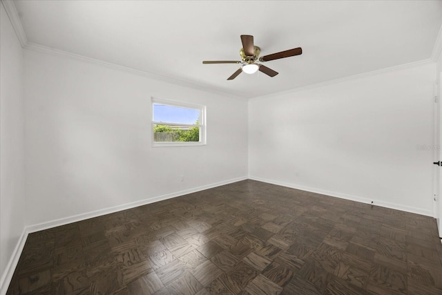 1505 N Lake Mirror Dr NW, Winter Haven, FL 33881 - unfurnished room with ceiling fan and crown molding