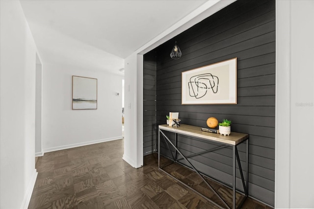 1505 N Lake Mirror Dr NW, Winter Haven, FL 33881 - hall featuring wooden walls and baseboards