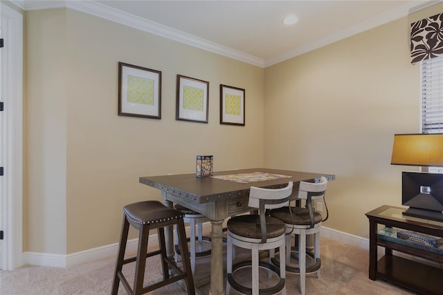 1156 Castle Pines Ct, Reunion, FL 34747 - carpeted dining space with ornamental molding and recessed lighting