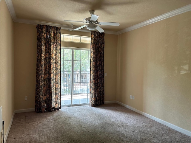 1370 Tuscan Ter Unit 2202, Davenport, FL 33896 - empty room featuring crown molding, carpet, ceiling fan, and a textured ceiling