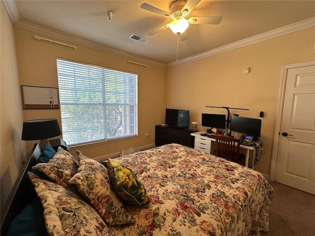 1370 Tuscan Ter Unit 2202, Davenport, FL 33896 - bedroom featuring ornamental molding, carpet, and ceiling fan