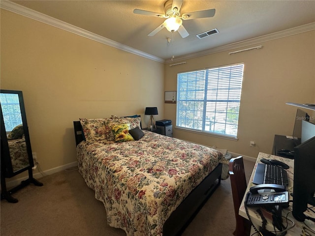 1370 Tuscan Ter Unit 2202, Davenport, FL 33896 - bedroom featuring crown molding, carpet floors, ceiling fan, and a desk