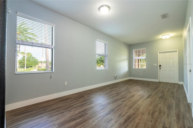 11081 Savannah Landing Cir, Orlando, FL 32832 - empty room with dark wood finished floors and baseboards