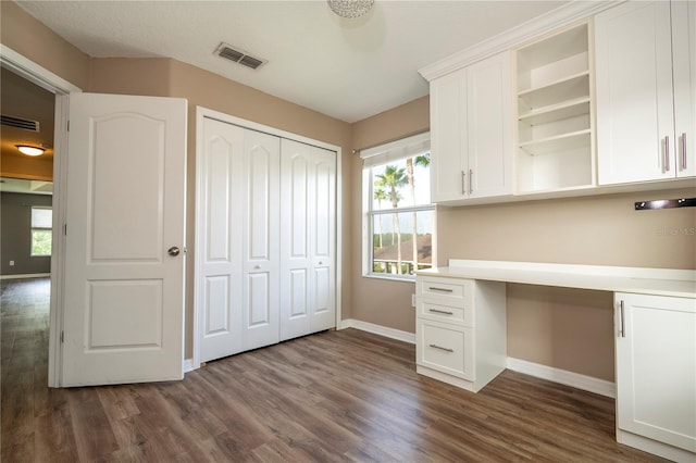 11081 Savannah Landing Cir, Orlando, FL 32832 - unfurnished office featuring built in study area and dark wood-type flooring