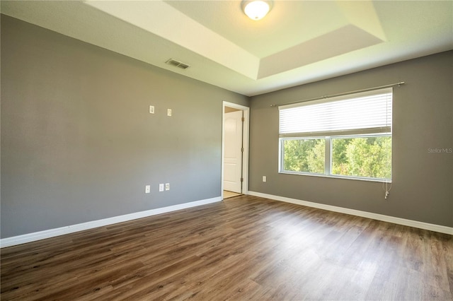 11081 Savannah Landing Cir, Orlando, FL 32832 - spare room with a tray ceiling and dark wood-style floors