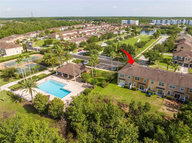 11081 Savannah Landing Cir, Orlando, FL 32832 - aerial view of residential area featuring a pool and a large body of water
