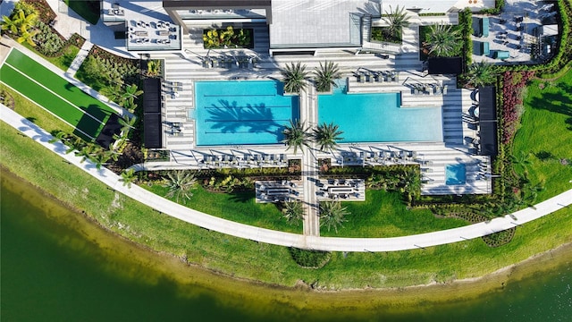 11687 SW Viridian Blvd, Port St Lucie, FL 34987 - aerial view of a pool area and a nearby body of water