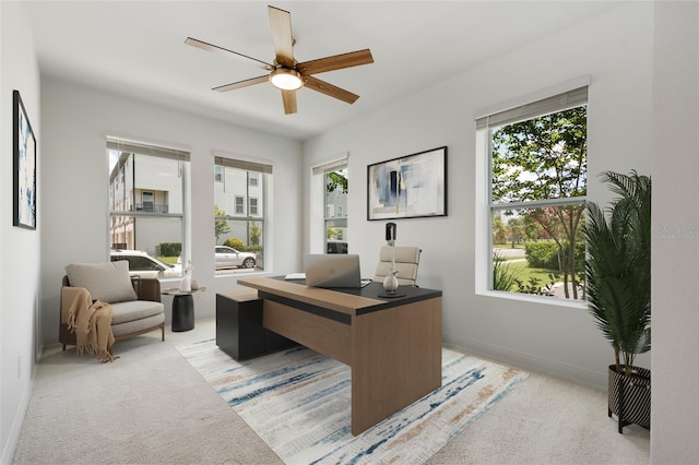 8484 Sperry St, Orlando, FL 32827 - office area with a ceiling fan and light colored carpet