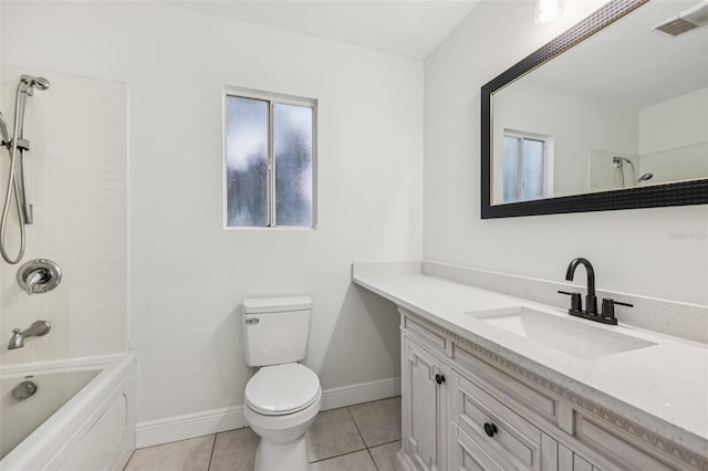 1320 E Lombardy Dr, Deltona, FL 32725 - bathroom featuring vanity, shower / bathtub combination, and tile patterned flooring