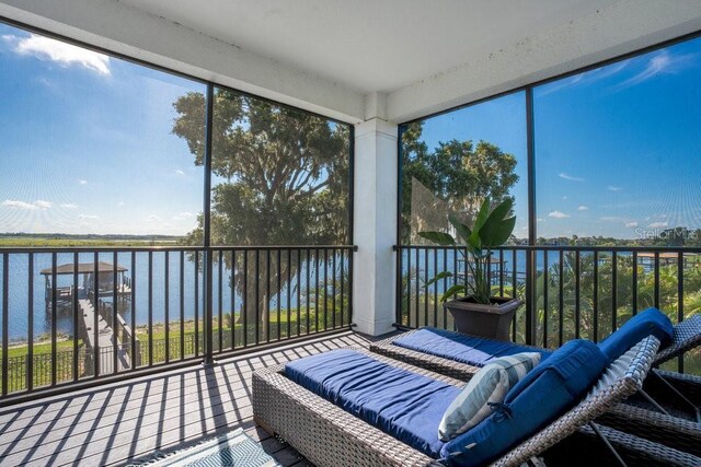 15787 Tangerine Dream Ct, Winter Garden, FL 34787 - sunroom featuring a water view
