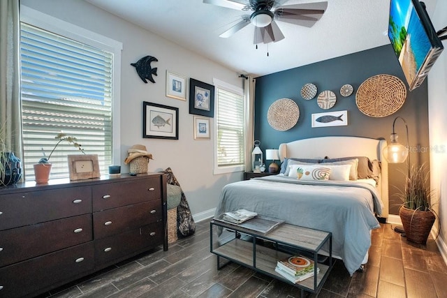 15787 Tangerine Dream Ct, Winter Garden, FL 34787 - bedroom featuring wood tiled floors and ceiling fan