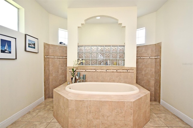 436 Skyview Pl, Chuluota, FL 32766 - full bathroom featuring a garden tub, healthy amount of natural light, and tile patterned floors