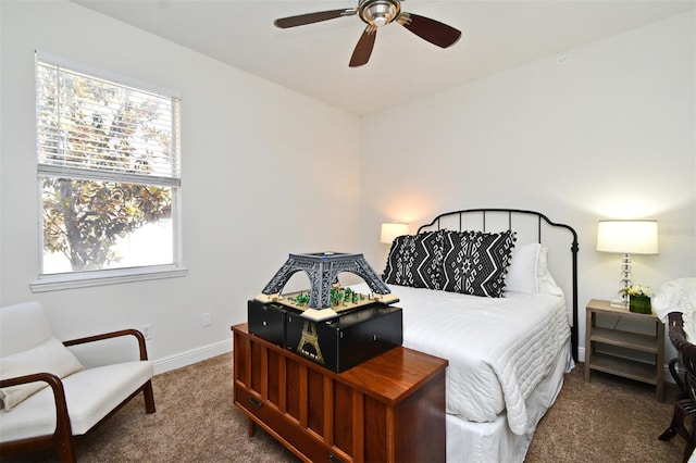 436 Skyview Pl, Chuluota, FL 32766 - bedroom featuring carpet, multiple windows, and ceiling fan