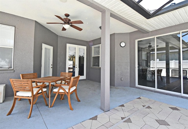436 Skyview Pl, Chuluota, FL 32766 - view of patio with a ceiling fan, french doors, and outdoor dining area