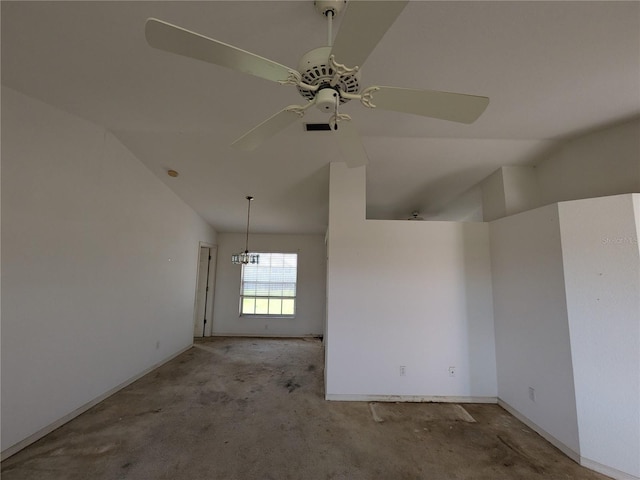 1140 Belmar Ave, Port Charlotte, FL 33948 - spare room featuring vaulted ceiling, a ceiling fan, and carpet flooring