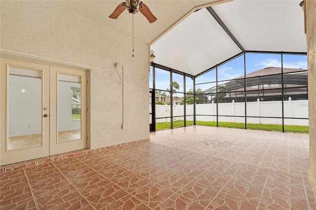9003 Pecky Cypress Way, Orlando, FL 32836 - unfurnished sunroom featuring french doors and a ceiling fan