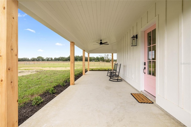 2212 SW 210th Ave, Dunnellon, FL 34431 - view of patio with ceiling fan and a view of rural / pastoral area