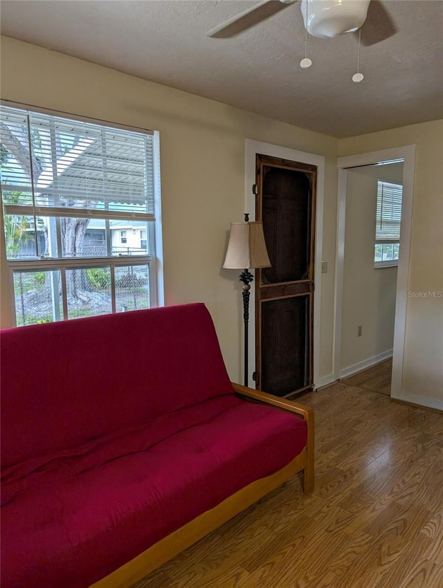 417 Shore Rd, Nokomis, FL 34275 - living room featuring plenty of natural light, wood finished floors, and ceiling fan