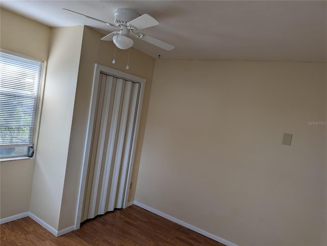 417 Shore Rd, Nokomis, FL 34275 - empty room featuring wood finished floors and ceiling fan