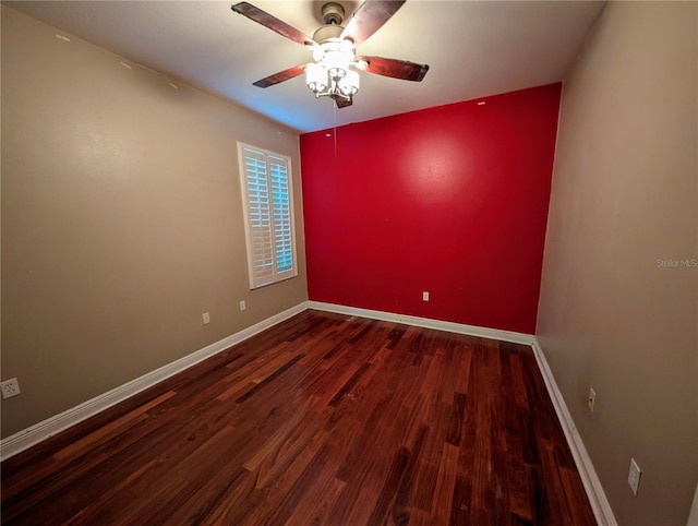 3504 Shorewood Dr, Kissimmee, FL 34746 - empty room with a ceiling fan and wood finished floors