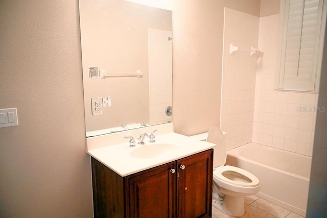 3504 Shorewood Dr, Kissimmee, FL 34746 - full bathroom featuring vanity, tile patterned flooring, and shower / washtub combination
