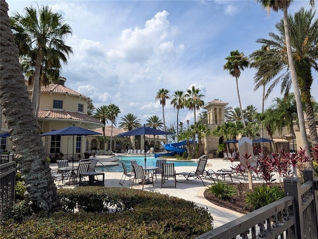3504 Shorewood Dr, Kissimmee, FL 34746 - community pool featuring a patio
