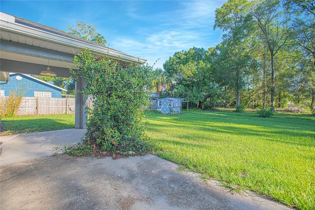 4911 NE 7th St, Ocala, FL 34470 - view of yard featuring a storage unit and a patio