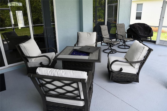 1884 Coconut Palm Cir, North Port, FL 34288 - view of patio / terrace with a fire pit and area for grilling