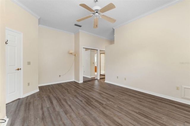 14558 Mandolin Dr, Orlando, FL 32837 - spare room with wood finished floors, ornamental molding, and a ceiling fan