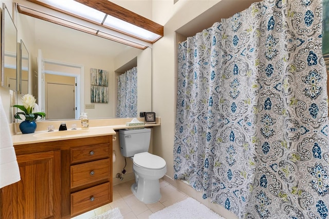 14558 Mandolin Dr, Orlando, FL 32837 - bathroom with tile patterned floors, vanity, and a shower with curtain