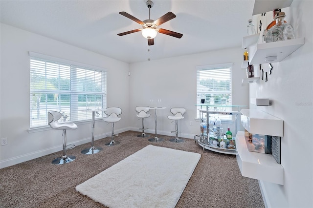 28 Noah Blvd, Flagler Beach, FL 32136 - interior space with ceiling fan and carpet flooring