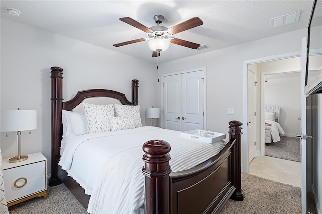 28 Noah Blvd, Flagler Beach, FL 32136 - bedroom featuring carpet flooring, a closet, and ceiling fan