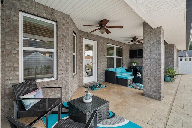 28 Noah Blvd, Flagler Beach, FL 32136 - view of patio / terrace featuring a ceiling fan and an outdoor living space
