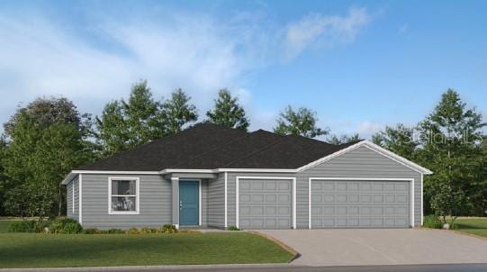 8380 SW 41st Ter, Ocala, FL 34476 - view of front of home featuring an attached garage, driveway, and a front lawn