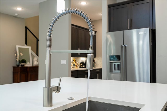8066 Ludington Cir, Orlando, FL 32836 - kitchen featuring high end refrigerator, light countertops, and recessed lighting