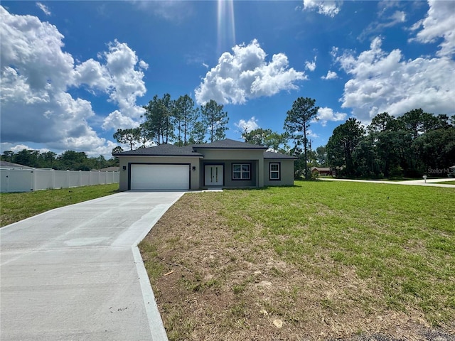 7215 N Westbrook Way, Citrus Springs, FL 34433 - view of front of house featuring a garage, driveway, and stucco siding