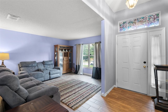 1113 Canopy Oaks Dr, Minneola, FL 34715 - living area with light wood-type flooring and a textured ceiling