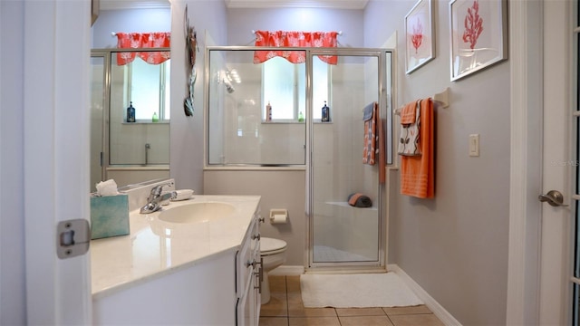 25105 Laurel Valley Rd, Leesburg, FL 34748 - full bath with vanity, tile patterned flooring, a shower stall, and healthy amount of natural light