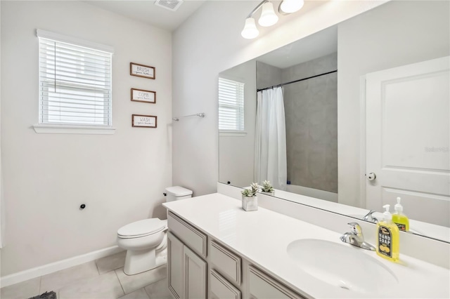 3142 Hill Point St, Minneola, FL 34715 - full bathroom with vanity, tile patterned floors, and curtained shower