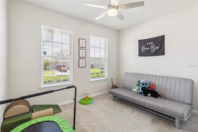 3142 Hill Point St, Minneola, FL 34715 - game room with carpet floors and ceiling fan